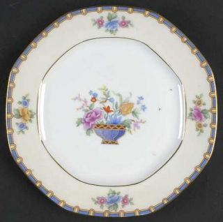 Altrohlau Berkshire Bread & Butter Plate, Fine China Dinnerware   Octagonal, Blu