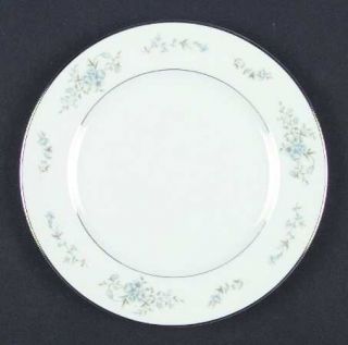 Wyndham Stamford Bread & Butter Plate, Fine China Dinnerware   Blue Flowers,Gree