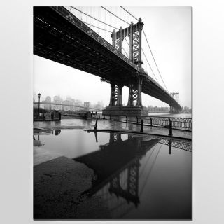 Trademark Global Inc Reflects Manhattan Bridge by Yale Gurney   35 x 47 in.