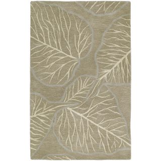 Graffix Leaves Hand tufted Brown Rug (76 X 90)