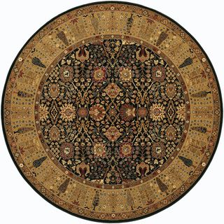 Royal Kashimar Cypress Garden/black deep Maple 46 Round Rug (BlackSecondary colors Ash rose, brown sienna, chestnut, cr??me caramel, deep maple, soft linen and teal sagePattern FloralTip We recommend the use of a non skid pad to keep the rug in place o