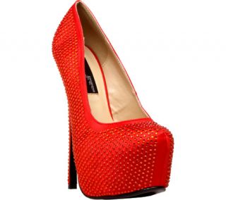 Womens Highest Heel Bombshell 31   Red Satin Genuine High Heels