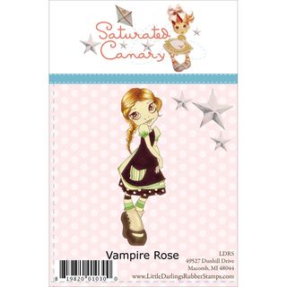 Saturated Canary Unmounted Rubber Stamp 4x1.5 vampire Rose
