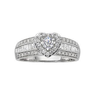5/8 CT. T.W. Diamond Heart Engagement Ring, Womens