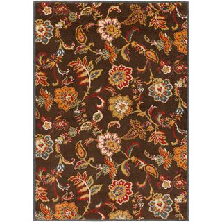 Mustafa Meticulously Woven Brown Contemporary Floral Rug (67 X 96)