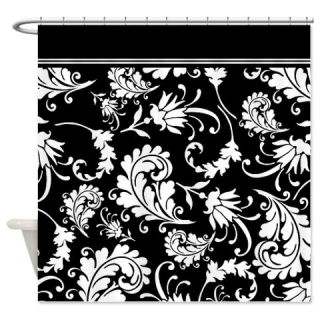  Black and white swirl damask shower curtain  Use code FREECART at Checkout