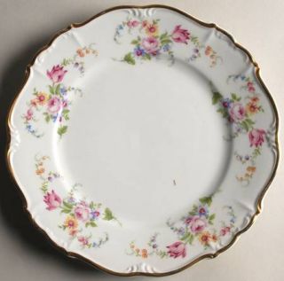 Edelstein Margareta Dinner Plate, Fine China Dinnerware   Floral,Scalloped,Heavy