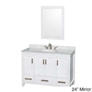 Sheffield 3 hole Faucet White Wood 48 inch Single Vanity