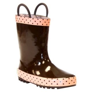 Girls Frenchy French Rain Boots   Brown 8