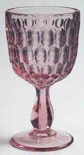 Fenton Thumbprint Colonial Pink Water Goblet   Colonial Pink,Thumbprint Design