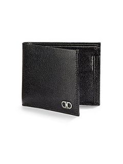 Salvatore Ferragamo Ten Forty One Leather Bifold Wallet   Black
