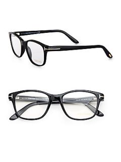 Tom Ford Eyewear Wayfarer Inspired Square Plastic Eyeglasses   Black