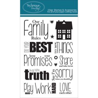 Technique Tuesday Clear Stamps 4x6 our Family Rules