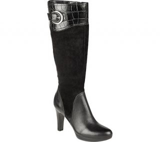 Womens Naturalizer Ilaz   Black Basto Leather/Suede/Croco Boots