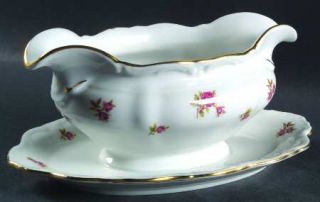 Royal Heidelberg Rosette Gravy Boat with Attached Underplate, Fine China Dinnerw