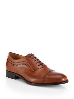  Collection Perforated Cap toe Lace Ups   Tan