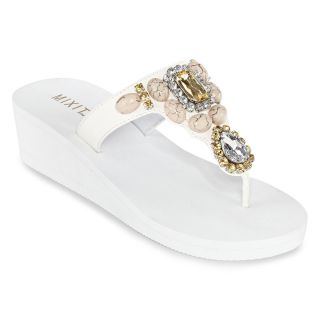 MIXIT Mixit Embellished Flip Flops, White, Womens