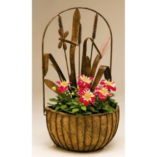 Deer Park Ironworks Dragonfly Wall Planter with Coco Liner Multicolor   WB142