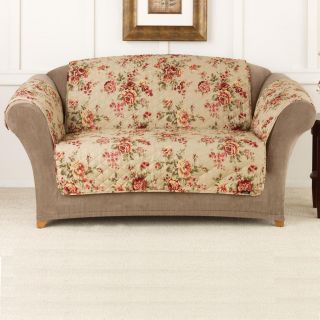 Sure Fit Lexington Floral Cotton Love Seat Cover