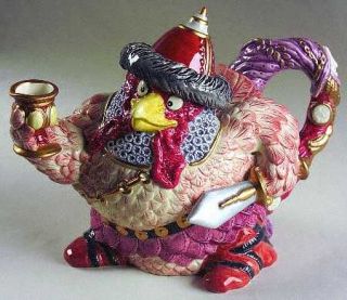 Fitz & Floyd Birdbrains Teapot & Lid, Fine China Dinnerware   Figural Teapots