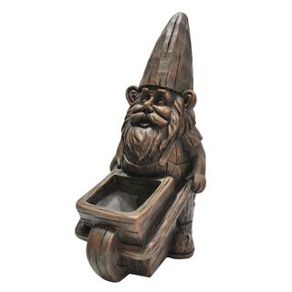 Wheelbarrow Planter Gnome Statue