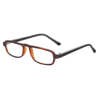 ICU Plastic Tortoise Rectangle With Black Temple Reading Glasses With Case   +2.