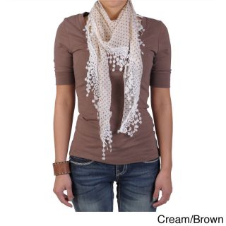 Hailey Jeans Co Womens Polka dot Lacy Detail Scarf