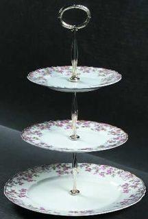 Haviland Trellis (Newer) 3 Tiered Serving Tray (DP, SP, BB), Fine China Dinnerwa