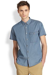 Theory Muggen Chambray Sportshirt   Indigo