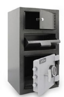 Mesa Safe Depository Safe   All Steel, Electronic and Key Lock, 1.5 cu ft Blk/Gry
