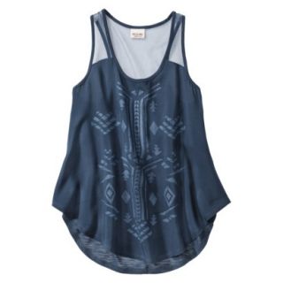 Mossimo Supply Co. Juniors Knit to Woven Tank   Banner Blue XL(15 17)