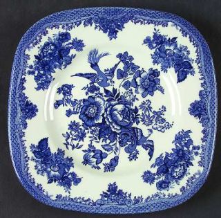 Johnson Brothers Asiatic Pheasant Blue Square Salad Plate, Fine China Dinnerware