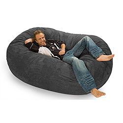 Six foot Oval Charcoal Grey Microfiber And Foam Bean Bag (CharcoalMaterials Durafoam foam blend, microfiber outer cover, cotton/poly inner linerStyle OvalWeight 70 poundsDimensions 72 inches x 48 inches x 34 inches Fill Durafoam blendClosure ZipperR