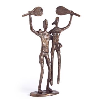 Tennis Players Couple Bronze Sculpture