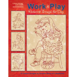 Leisure Arts work   Play, Redwork Through The Day