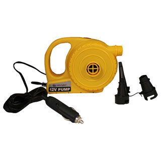 Coleman 12v Pump (YellowMaterials PlasticDimensions 7 inches long x 5 inches wide x 4 inches highGreat for low pressure inflatables Features high volume electric inflation Plugs into any standard vehicle power outletUniversal adapters included and 0.5 P