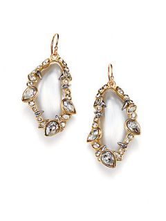 Alexis Bittar Jeweled Lucite Earrings   Silver