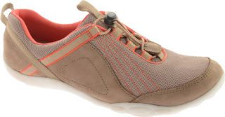 Womens Clarks Haley Cortland   Taupe Nubuck Bungee Lace Shoes