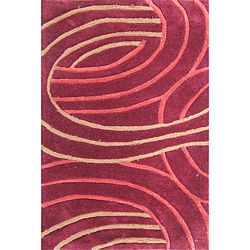 Hand tufted Chalice Red Rug (2 X 3)