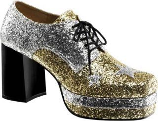 Mens Funtasma Glamrock 02   Silver/Gold Glitter Two Tone Shoes