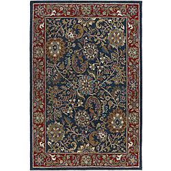 Elite Navy/ Red Rug (5 X 8) (BluePattern FloralMeasures 0.625 inch thickTip We recommend the use of a non skid pad to keep the rug in place on smooth surfaces.All rug sizes are approximate. Due to the difference of monitor colors, some rug colors may va