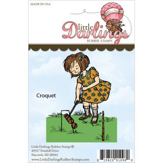 Little Darlings Unmounted Rubber Stamp croquet