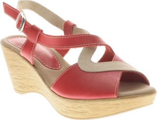Womens Spring Step Nita   Red/Beige Leather Casual Shoes