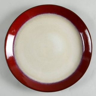 Pfaltzgraff Aria Red Dinner Plate, Fine China Dinnerware   Red Border,Beige Cent