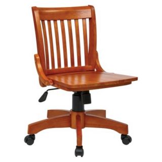 Office Chair Armless Wood Banker s Chair Fruitwood