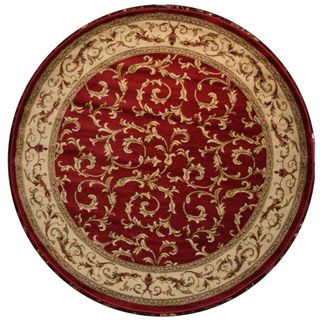 Veronica Red Area Rug (53 Round) (PolypropylenePile Height 0.5 inchStyle TraditionalPrimary color RedSecondary colors IvoryPattern OrientalTip We recommend the use of a non skid pad to keep the rug in place on smooth surfaces.All rug sizes are appro