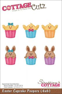 Cottagecutz Die 4 X6  Easter Cupcake Peepers