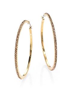 ABS by Allen Schwartz Jewelry Pave Hoop Earrings/2   Gold