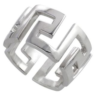 Tressa Sterling Silver Cutout Greek Key Ring   Silver
