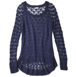 Xhilaration Juniors Crochet Back Sweater   Twilight Blue XL(15 17)